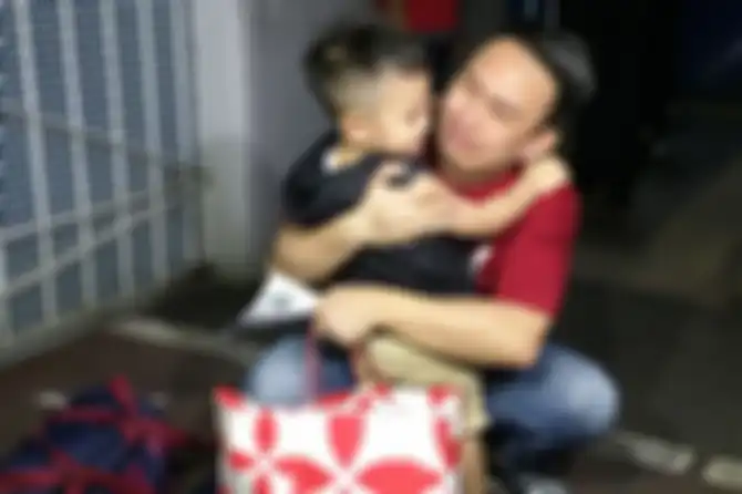 Augie Fantinus dan anaknya