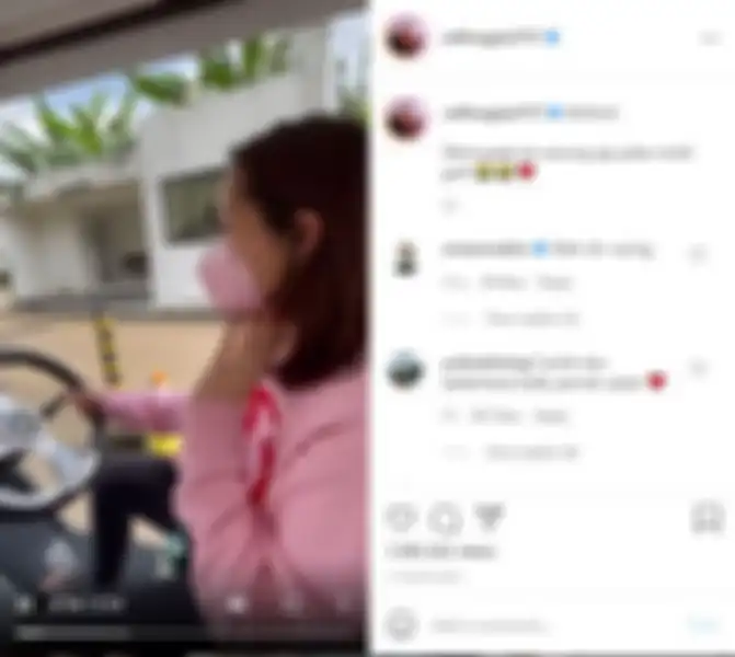 Nagita Slavina Mengendarai Mobil Golf