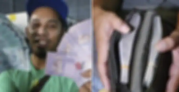 Adam dan uang yang ditemukannya dalam pakaian bekas.