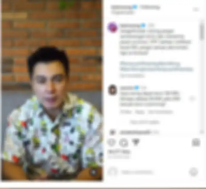 Postingan Instagram Baim Wong