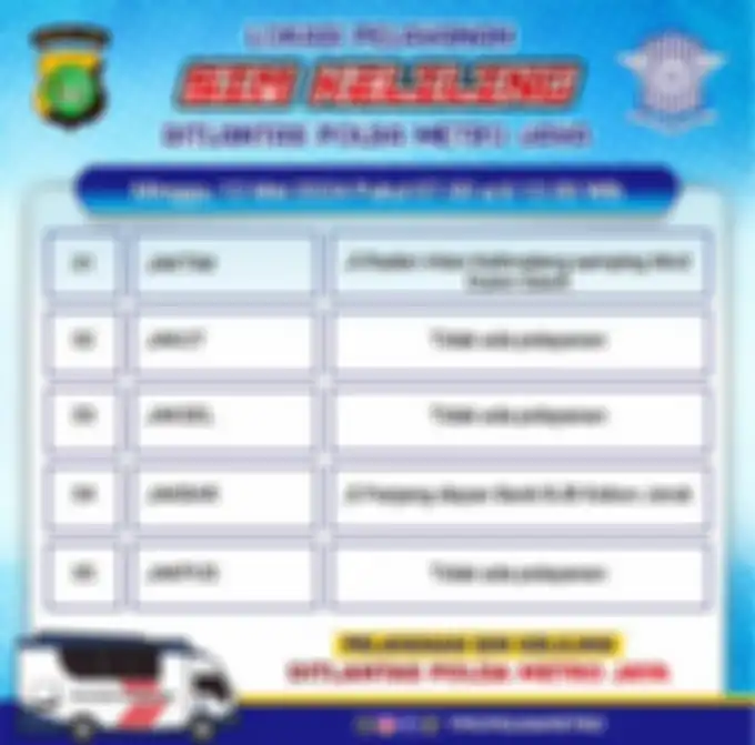 SIM keliling Jakarta Minggu 12 Mei 2024 hanya dari pukul 07.00 hingga 12.00 WIB.