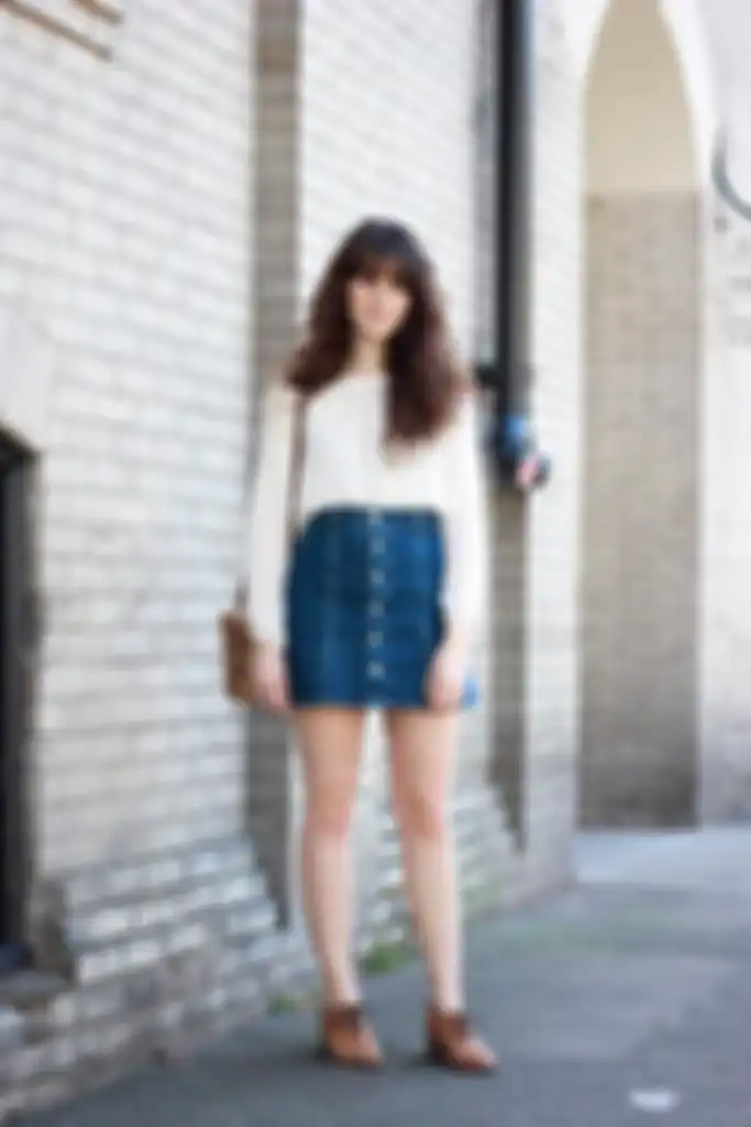 Button skirt jeans