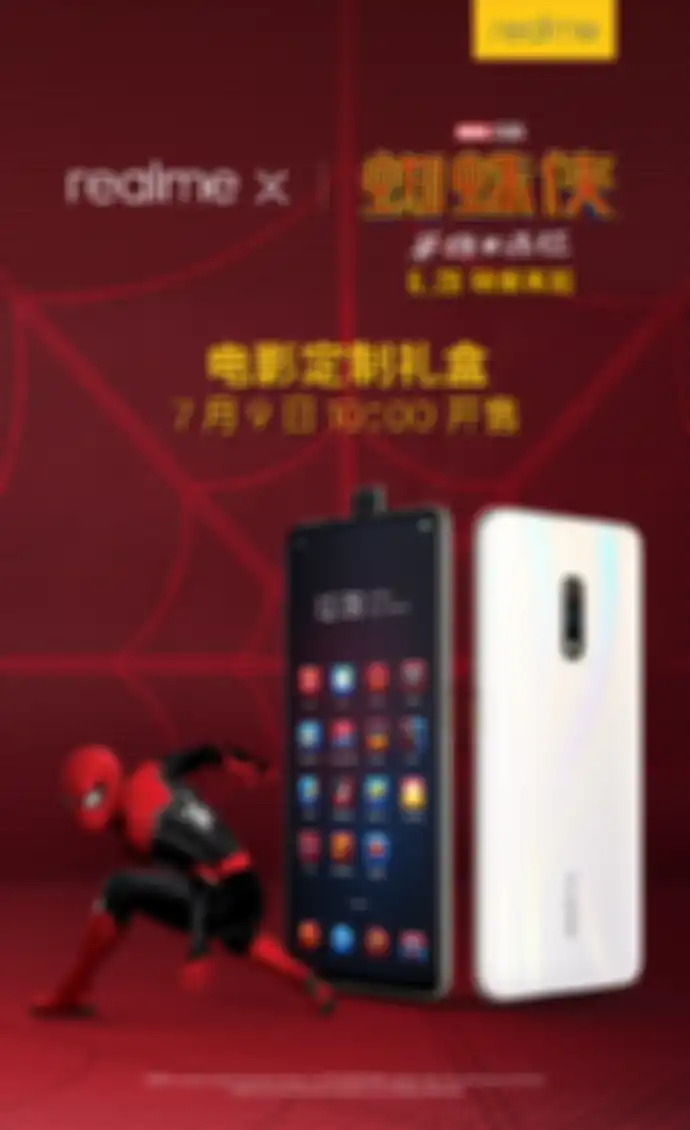 Poster promosi Realme X edisi Spider-Man: Far From Home