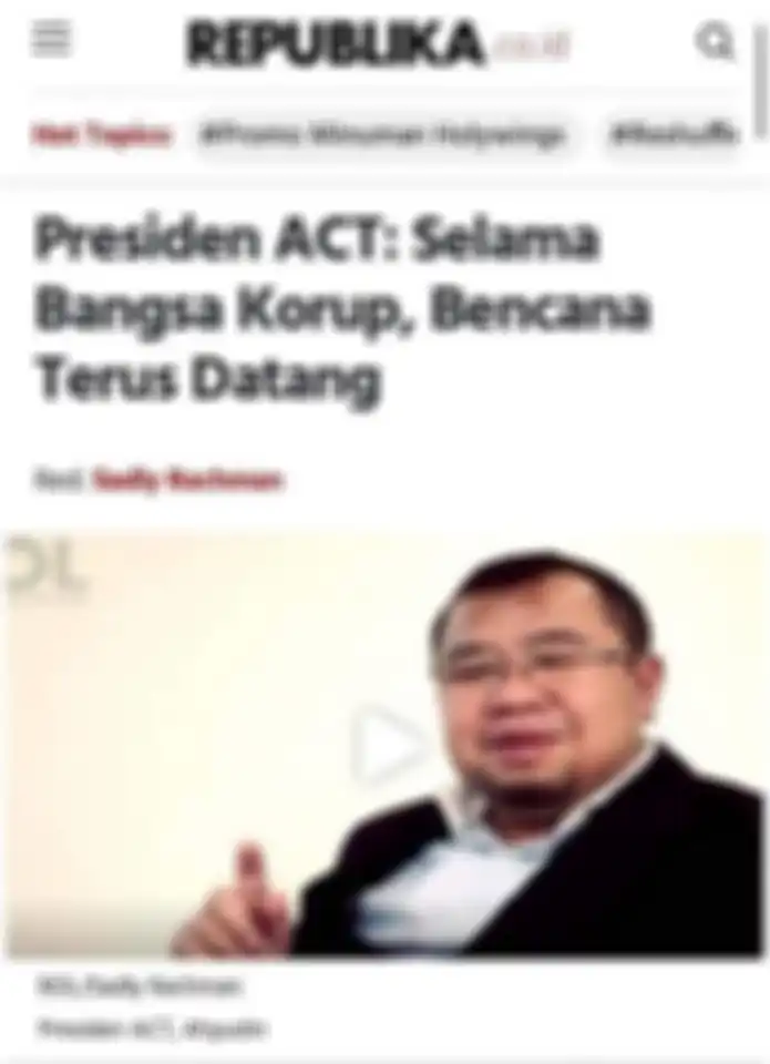 Foto wajah Ahyudin pendiri ACT sengaja disebarkan usai dituding menerima gaji Rp 250 juta dari duit sedekah umat. 