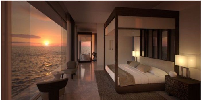 Vila ini memiliki tiga ruangan yakni kamar tidur berukuran besar.