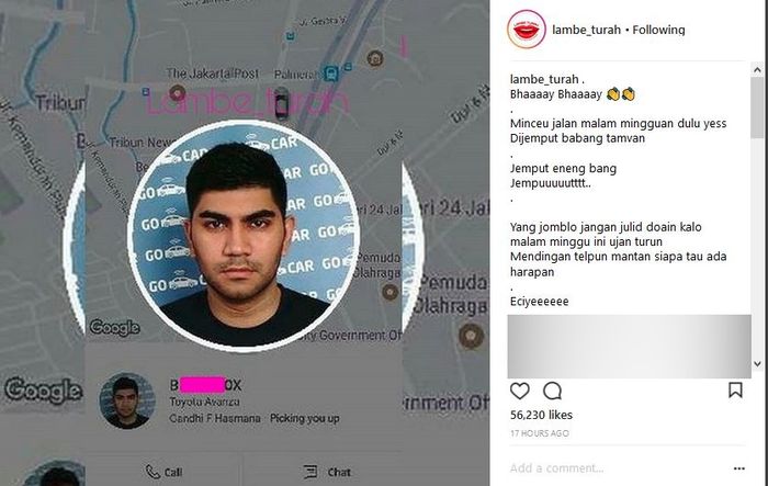 Foto Gandhi Fernando Jadi Pengemudi Taksi Online Tersebar