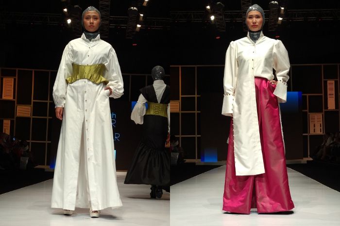 DINIIRA menampilkan total 10 set busana diantaranya tunik, cape, dress with empire waist, mermaid dress, serta kemeja dan celana