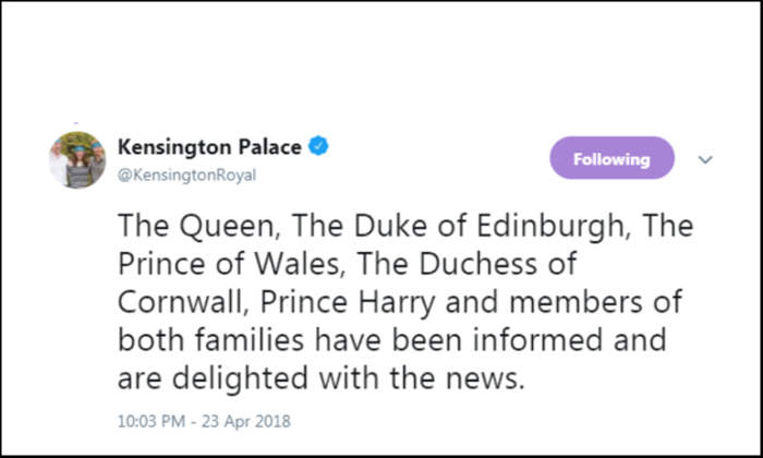 Tweet kensington palace
