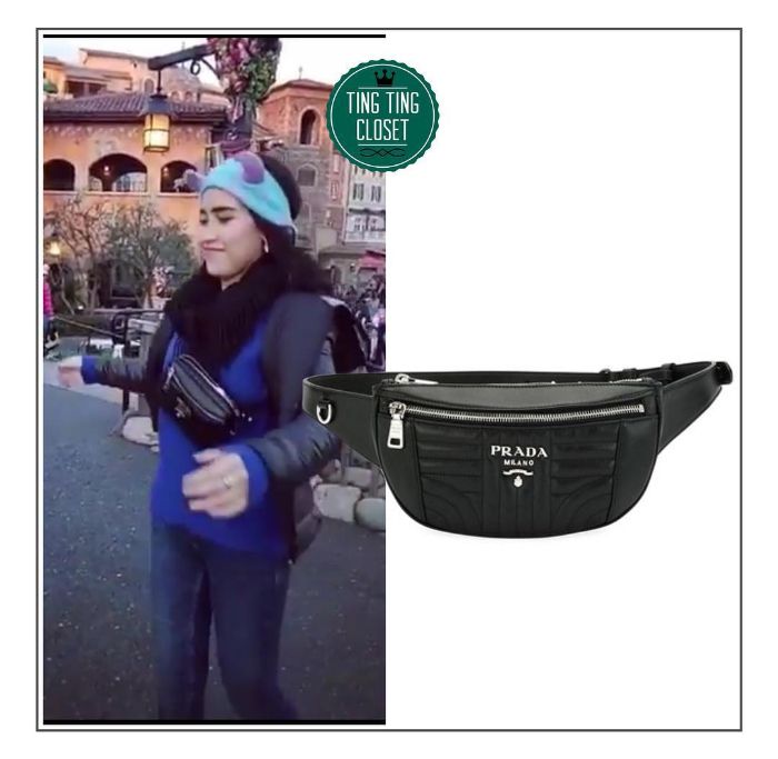 Ayu Ting Ting dengan Quilted Leather Belt Bag