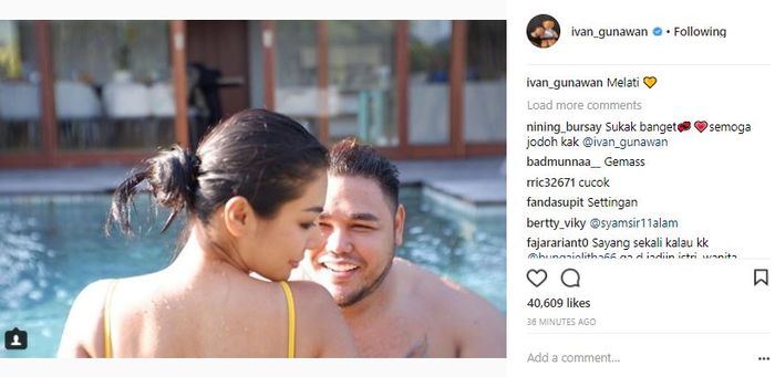 Ivan Gunawan dengan mantan Miss Thailand, Faye Malisorn.