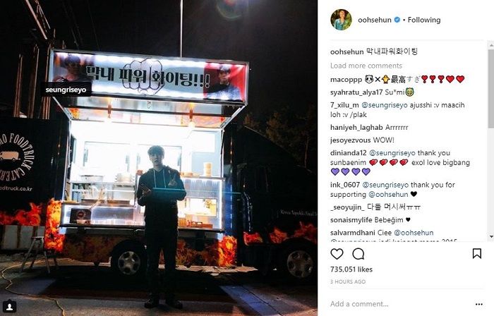 Food truck kiriman dari Seungri BIGBANG  untuk Sehun