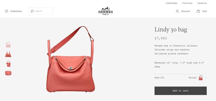  Tas 'Lindy' koleksi dari brand ternama, Hermes