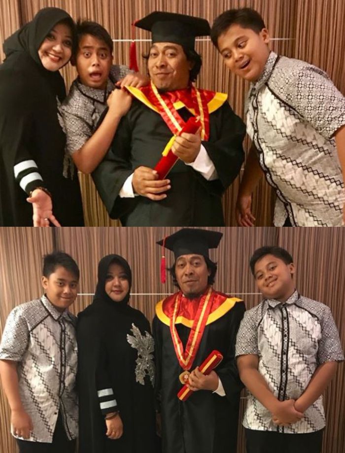 Momen bahagia Komeng dan keluarga di acara wisuda
