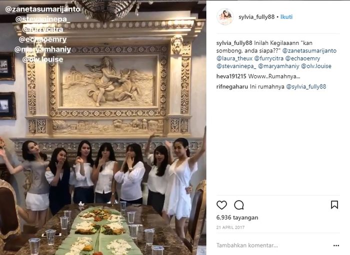 Ruang makan di rumah Sylvia Fully