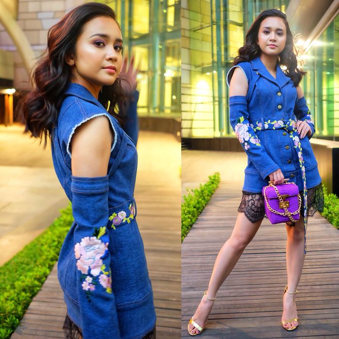  penampilan Michelle Ziudith bersama outfit denim