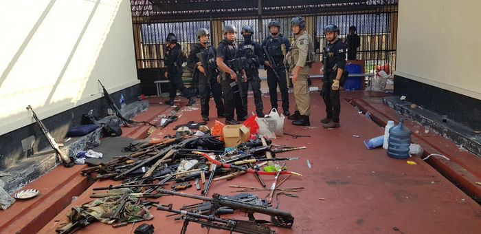 Suasana rumah tahanan di Mako Brimob, Kelapa Dua, Jakarta, Kamis (10/5/2018) setelah berhasil dikuas