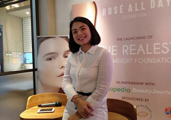 beauty vlogger Andra Alodita yang ditemui Stylo Grid.ID dalam acara Exclusive Launch Party Rose All 