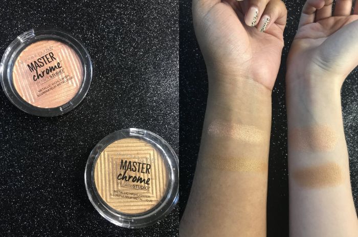 Warna yang dihasilkan dari highlighter yang di-swatch di tangan