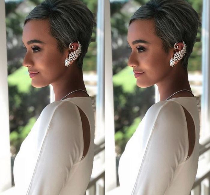 Kimmy Jayanti mengunggah foto dirinya menggunakan gaun putih