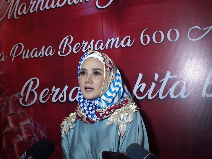 Mulan Jameela saat ditemui Grid.ID dalam acara Buka Bersama 600 Anak Yatim di Senayan City, Jakarta 