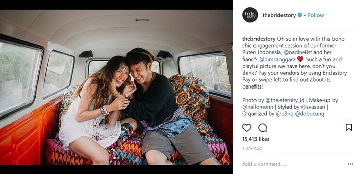 Potret kebersamaan Dimas Anggara dan Nadine Chandrawinata