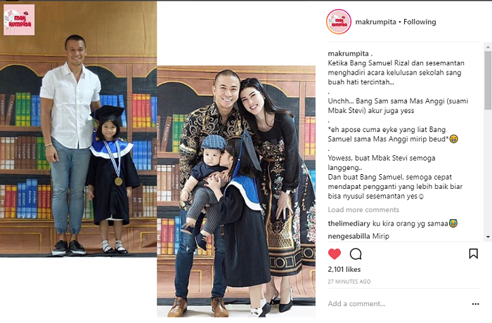 Samuel Rizal dan mantan istri, hadiri acara kelulusan sang buah hati.
