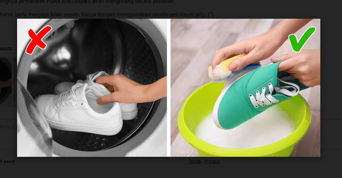 Aturan pertama: Jangan mencucinya di mesin cuci, melainkan cukup menyikatnya secara lembut saja di bagian yang kotor atau bernoda.