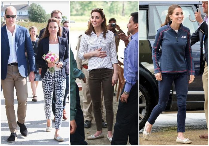 Gaya simpel kasual elegan Kate Middleton dengan flat shoes miliknya.