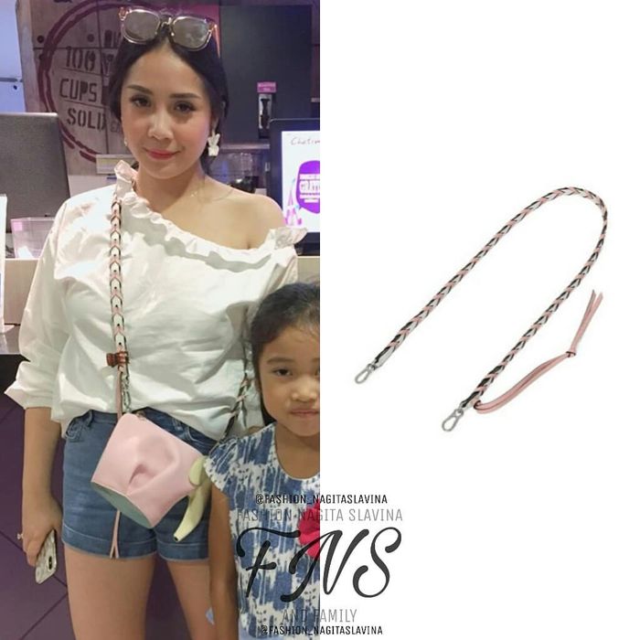 Bandolera Trenzada Fina Salmon/Blanco