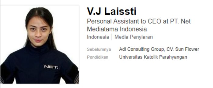 Laissti adalah asisten pribadi dari Wishnutama Kusubandio 