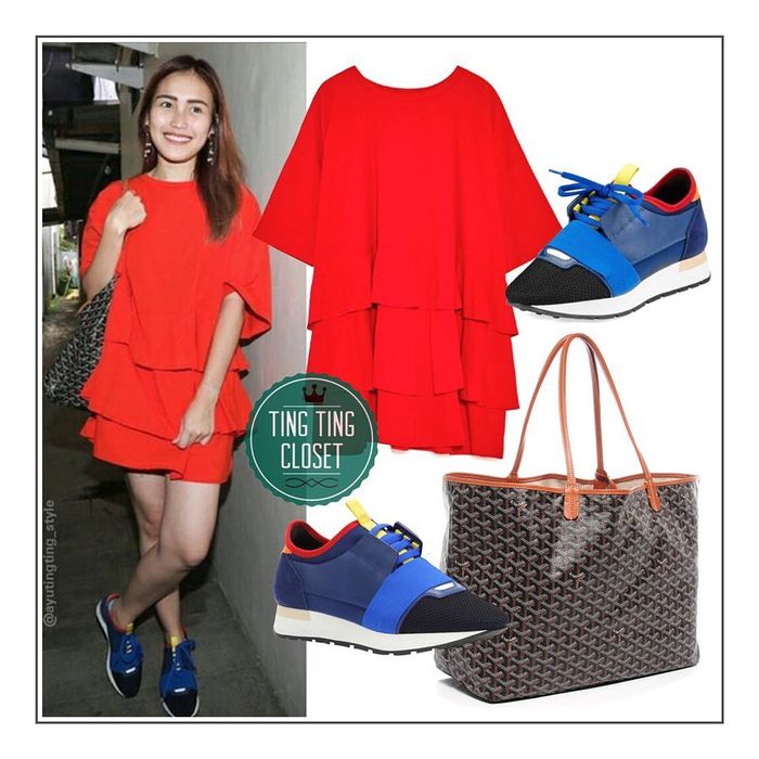 Penampilan Ayu Ting Ting dengan gaya busananya