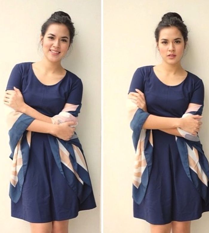 Raisa dengan scarf