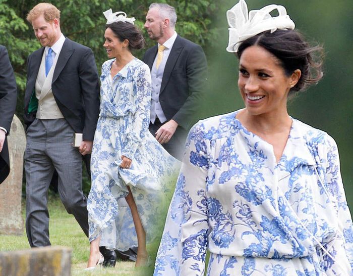 Meghan Markle saat hadir di pernikahan sepupu Pangeran Harry