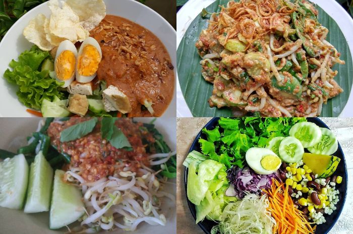 Gado-gado, karedok, pecel, dan vegetable salad