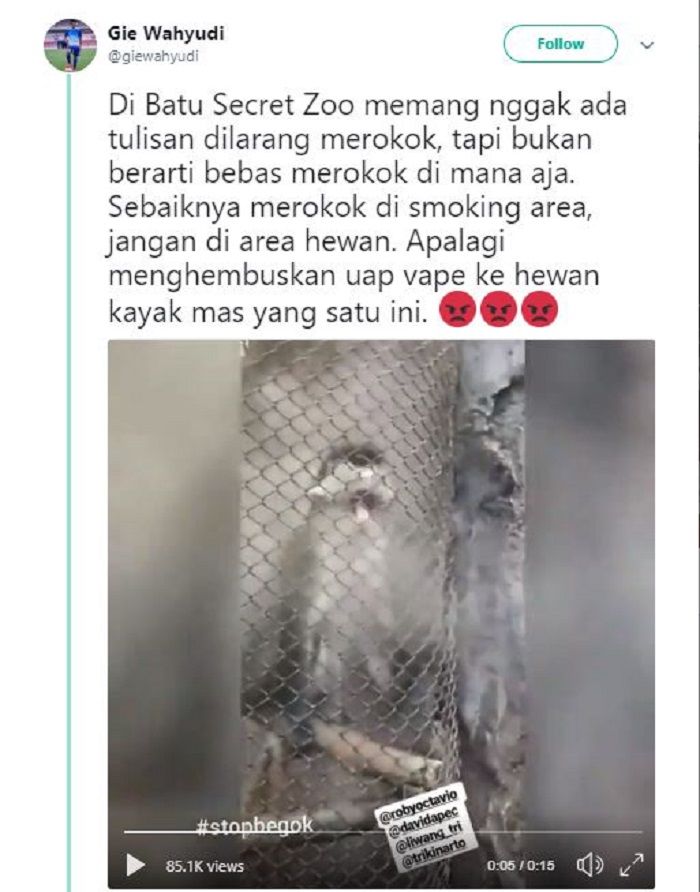 Unggahan akun Twitter @giewahyudi