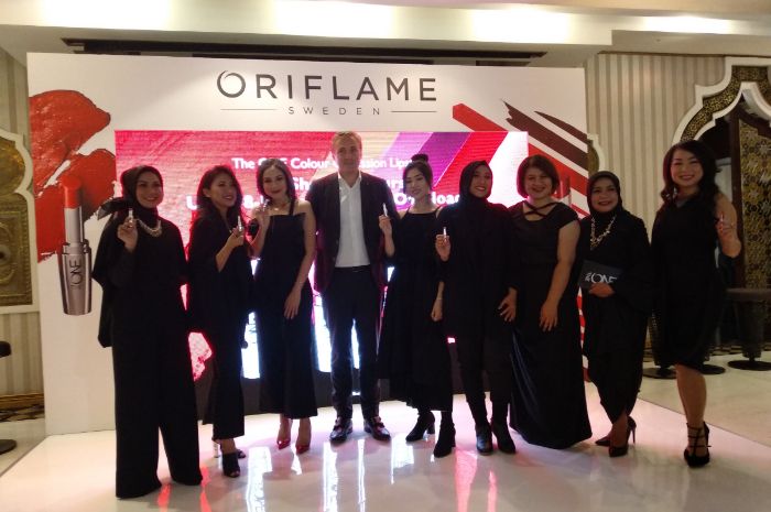 Acara peluncuran lipstik The ONE Colour Obsession Oriflame, Kamis (02/08), di Rumah Maroko Jakarta.