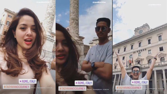 Tasya Kamila dan Randi Bachtiar berlibur ke Roma