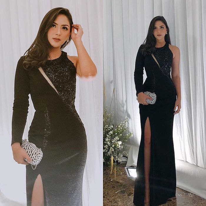 Penampilan elegan Jessica Mila dengan slit dress