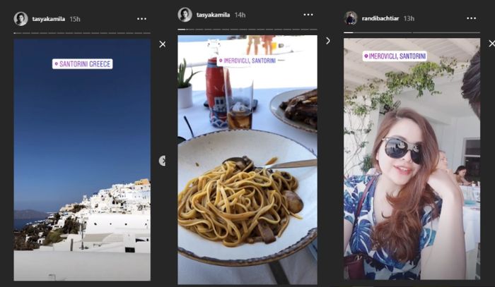 Tasya Kamila dan Randi Bachtiar melanjutkan bulan madu mereka di Santorini, Yunani