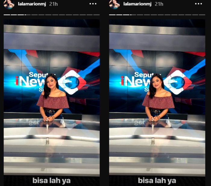 Marion Jola terlihat tampil denga gaya rambutnya yang terurai natural