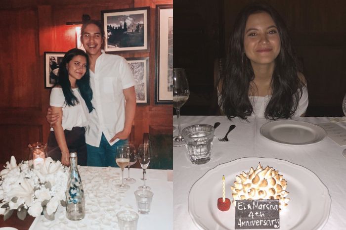 Momen dinner romantis El Rumi dan Marsha Aruan.