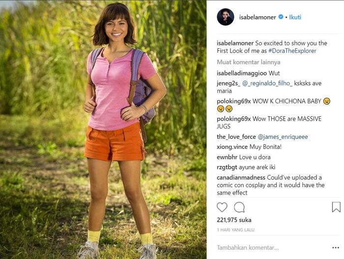 Tampilan perdana Isabela Moner sebagai Dora