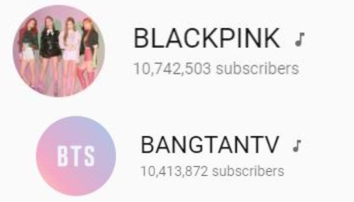 Jumlah subscribers channel Youtube BLACKPINK dan BTS