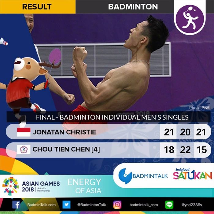 Detik-detik Jonatan Christie rayakan kemenangan atas Chou Tien-chen
