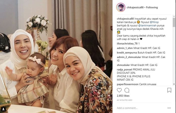 Chika Jessica bersama Fitri Tropica dan Tantri Namirah