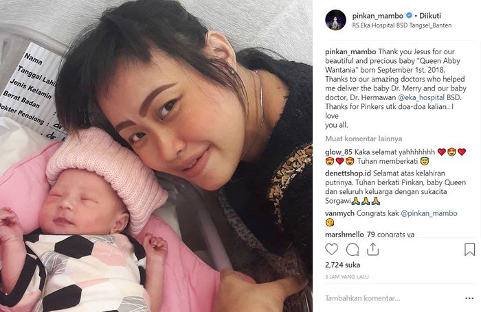 Pinkan Mambo melahirkan anak ke-6