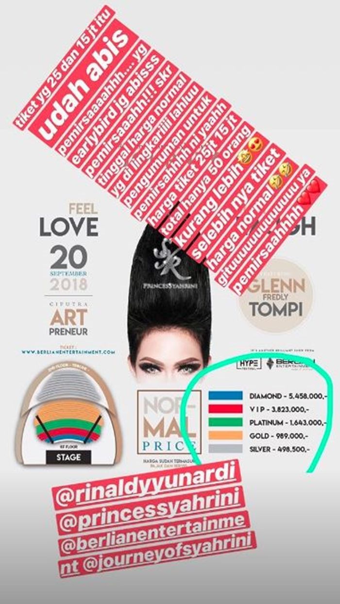 Tiket termahal di konser Syahrini sudah ludes terjual