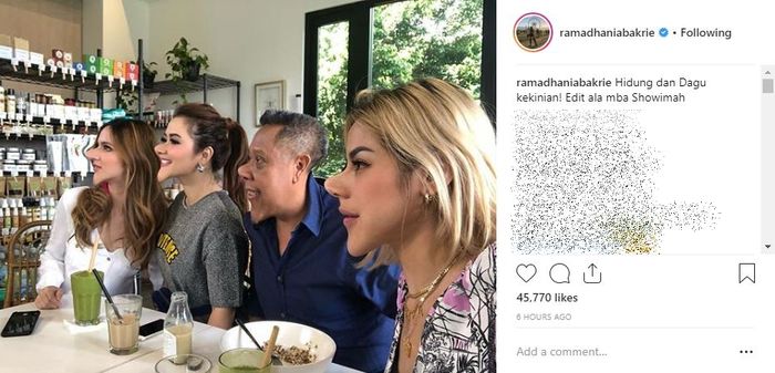 Nia Ramadhani ajak Tukul, Vega Darwanti, dan Jessica Iskandar edit foto kekinian!