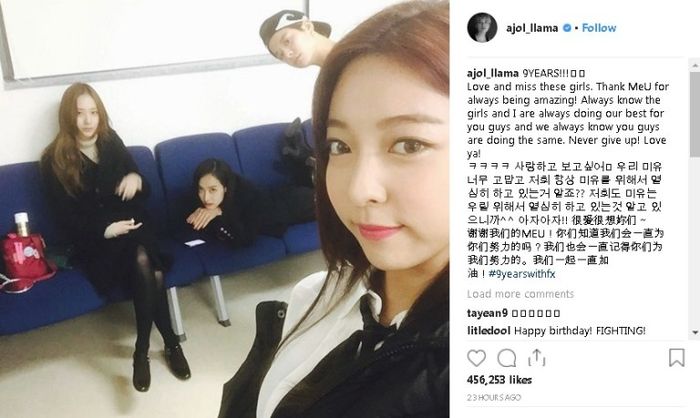 F(x) Berulang Tahun ke 9, Amber Tulis Pesan Manis