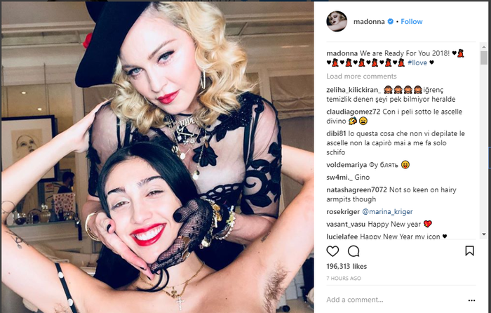 Unggahan instagram Madonna